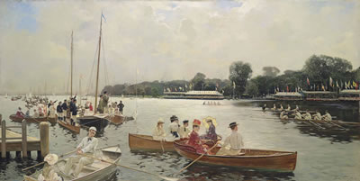 Ruderregatta auf der Außenalster, Hamburg by Frederick Vezin - Auction record, sale price, and art valuation. Compare with similar artists and explore comparable artworks.