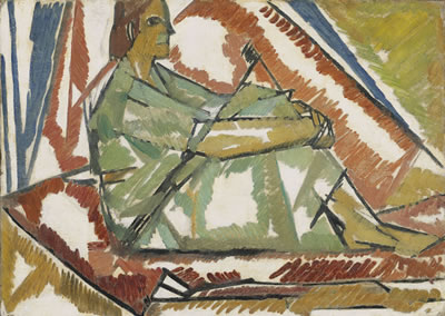 Girl by a Tent