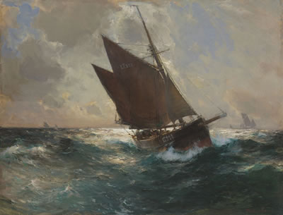 Sample artwork by Franz Muller-Gossen (1871 - 1946), known for seascape, figure, genre paintings - View similar artists and auction records