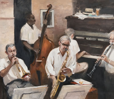 Jazz Band by Norman Edgar - Auction record, sale price, and art valuation. Compare with similar artists and explore comparable artworks.