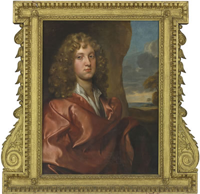 Portrait of a boy from the Ashley-Cooper family, half-length, wearing a red cloak and a white shirt