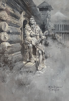 "He Waited at the Block-House Door, Fort Astoria (1905)"