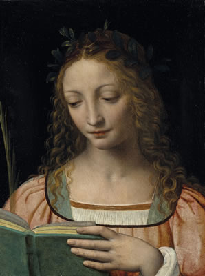 Une figure de sainte, en buste, avec une palme et lisant les Ecritures by Bernardino (de Scapis) Luini - Auction record, sale price, and art valuation. Compare with similar artists and explore comparable artworks.