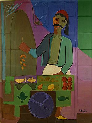 Ecole de Tunis, L'épicier by Ali Bellagha - Auction record, sale price, and art valuation. Compare with similar artists and explore comparable artworks.