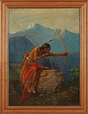 "Native American Bow Hunting," 1915 by H Irving Marlatt - Auction record, sale price, and art valuation. Compare with similar artists and explore comparable artworks.