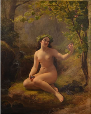Nude picking fruit
