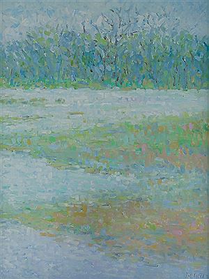 'Water over Morning Landscape,' 1988 by Peter Phillip Laverty - Auction record, sale price, and art valuation. Compare with similar artists and explore comparable artworks.