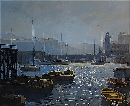 Scarborough Harbour by Moonlight