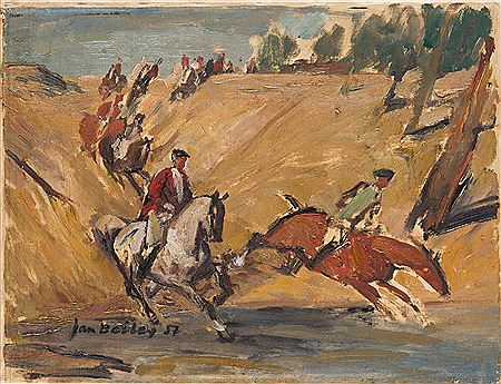 Crossing river, 1957