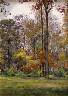 Autumn forest by Basil Poustochkine - Auction record, sale price, and art valuation. Compare with similar artists and explore comparable artworks.