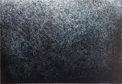 Sample artwork by Agnieszka Kirzanowska-Osinska (Born 1980), known for geometric abstractions with rectangles of various sizes and sharpness, color experimentation - View similar artists and auction records