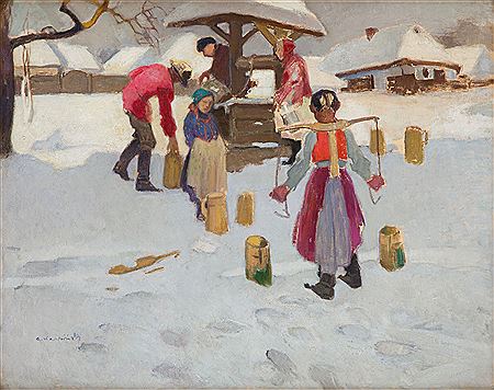By the Well by Alfons Karpinski - Auction record, sale price, and art valuation. Compare with similar artists and explore comparable artworks.
