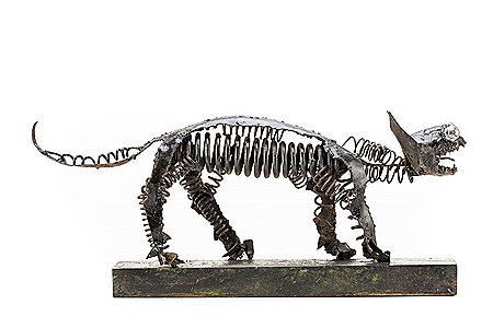 Sample artwork by Wladyslaw Frycz (Born 1929), known for metal and clay sculpture, expressive trend of polish sculpture with dadaist-surreal provenance, interest in the human figure, open form. - View similar artists and auction records