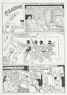 "Ratman - Terror na wizji", plansza komiksowa, okolo 2009 r. by Tomasz Niewiadomski - Auction record, sale price, and art valuation. Compare with similar artists and explore comparable artworks.