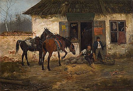 Outside an inn