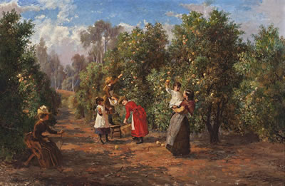 PICKING FRUIT, c.1890