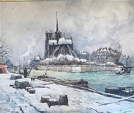 Notre dame sous la neige