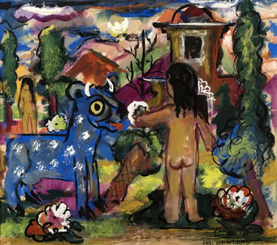 Blue Cow by Carl Compton - Auction record, sale price, and art valuation. Compare with similar artists and explore comparable artworks.