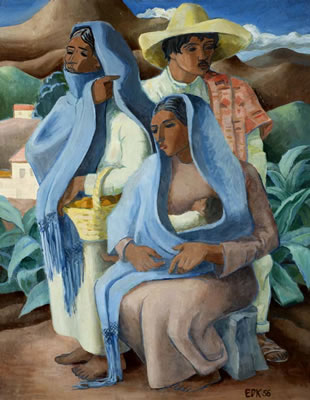 "Mexican Family, 1936" by Edmund Daniel Kinzinger - Auction record, sale price, and art valuation. Compare with similar artists and explore comparable artworks.