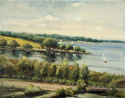 Sample artwork by Emily Dillard (1879 - 1968), known for landscape, floral still life painting - View similar artists and auction records