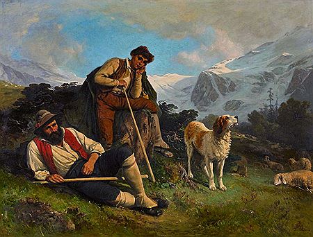 Sample artwork by Albert De Meuron (1823 - 1897), known for painting, landscape - View similar artists and auction records