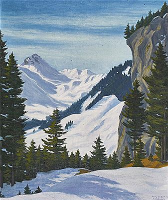 "Blick auf Hahnenmoos bei Adelboden"