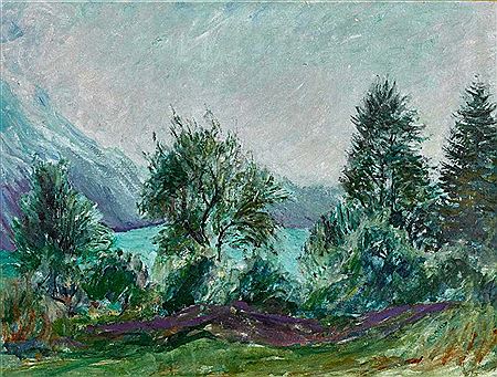 Landschaftspartie mit Seeblick