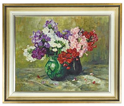 Blumenstillleben by Elisabeth Jordis Grafin v Attems - Auction record, sale price, and art valuation. Compare with similar artists and explore comparable artworks.