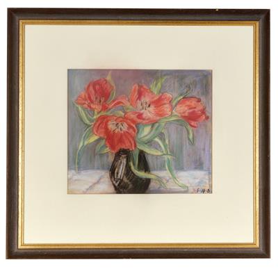Stillleben mit Tulpen by Emmi Singer-Hiessleitner - Auction record, sale price, and art valuation. Compare with similar artists and explore comparable artworks.