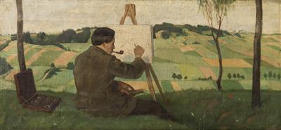 A Painter painting the Landscape