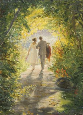 A Couple in the Park by Josef Tomas Blazek - Auction record, sale price, and art valuation. Compare with similar artists and explore comparable artworks.