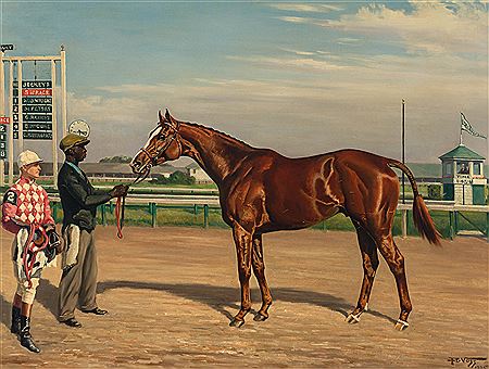 Discovery with his Groom and Jockey