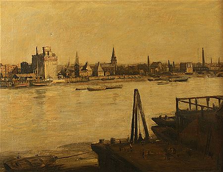 Battersea and St Mary's Church from Chelsea