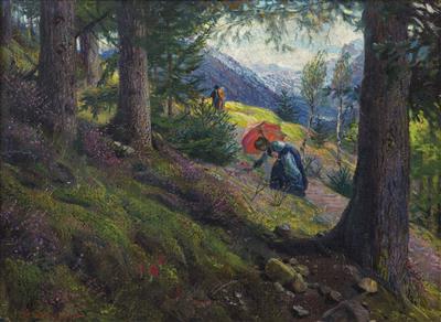 Waldlandschaft mit Wanderern