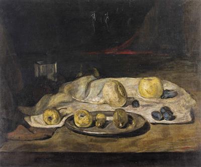 Stillleben mit Früchten, Gemüse und Glas by Friedrich Hell - Auction record, sale price, and art valuation. Compare with similar artists and explore comparable artworks.