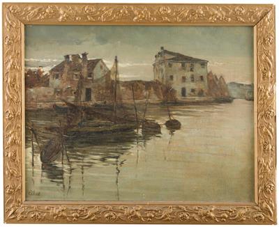 Fischerhafen mit alten Häusern