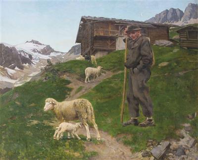 Schafhirte auf der Alm