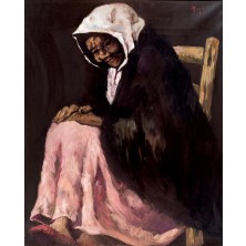 Vieja sentada en una silla