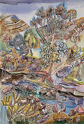 Sample artwork by Barbara Blakemore Fowler (1921 - 2004), known for modernist landscape painting - View similar artists and auction records