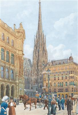 A view of St. Stephen’s seen from the Graben