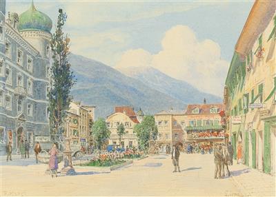 The main square of Lienz with the hotel Post by Rudolf Kargl - Auction record, sale price, and art valuation. Compare with similar artists and explore comparable artworks.
