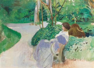 The artist’s wife in a park