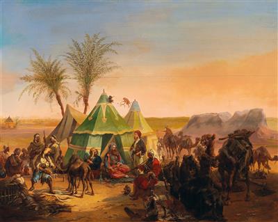 A Bedouin encampment by Joseph Heicke - Auction record, sale price, and art valuation. Compare with similar artists and explore comparable artworks.