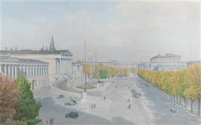 Ringstraße with Parliament and Burgtheater