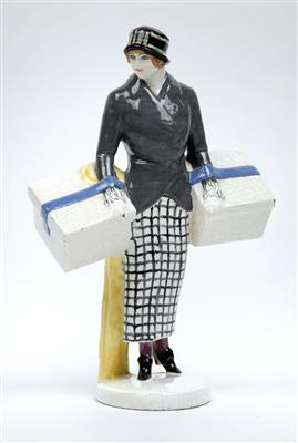 A woman with parcels