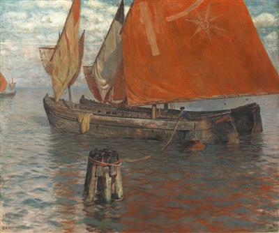 Fishing Boats by Franz Xaver Hoch - Auction record, sale price, and art valuation. Compare with similar artists and explore comparable artworks.