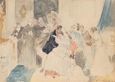 Familienfeier zur Taufe by Albert Schindler - Auction record, sale price, and art valuation. Compare with similar artists and explore comparable artworks.