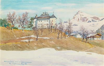 Motive aus Tirol, darunter Alpenhotel Grafenast, Kitzbühel (Schloß Lebenberg), Hintertux, St. Christoph/ Arlberg by Rudolf Preuss - Auction record, sale price, and art valuation. Compare with similar artists and explore comparable artworks.