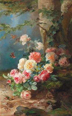 Floral still life by Franz Xaver Birkinger - Auction record, sale price, and art valuation. Compare with similar artists and explore comparable artworks.
