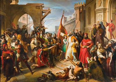 The Oath of the Anconetans by Francesco Podesti - Auction record, sale price, and art valuation. Compare with similar artists and explore comparable artworks.
